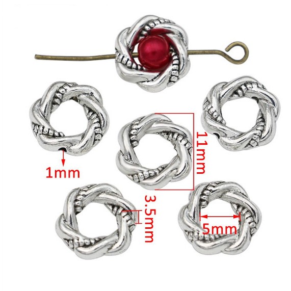 Set 20 Mặt Dây Chuyền Mạ Bạc 11mm Dùng Làm Trang Sức Thủ Công