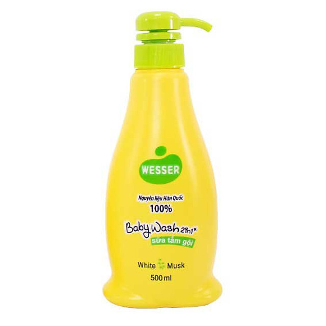 Sữa Tắm Gội Wesser 2in1 Hương Cỏ Xạ Hương (500ml) - Xanh Lá