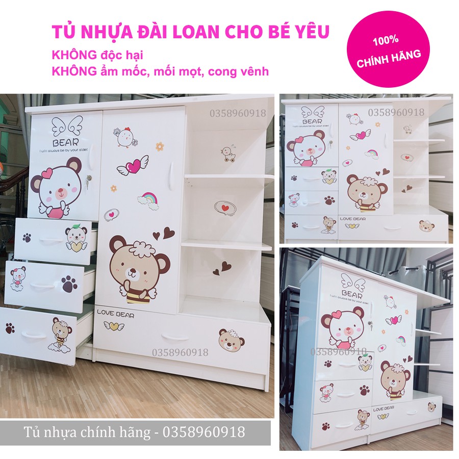 Tủ Nhựa Đài Loan Trẻ Em [CÓ VIDEO SP] Tiện Lợi Chịu Lực Tốt Tủ Đựng Quần Áo Cho Bé Trai Bé Gái Giá Tốt Nhất