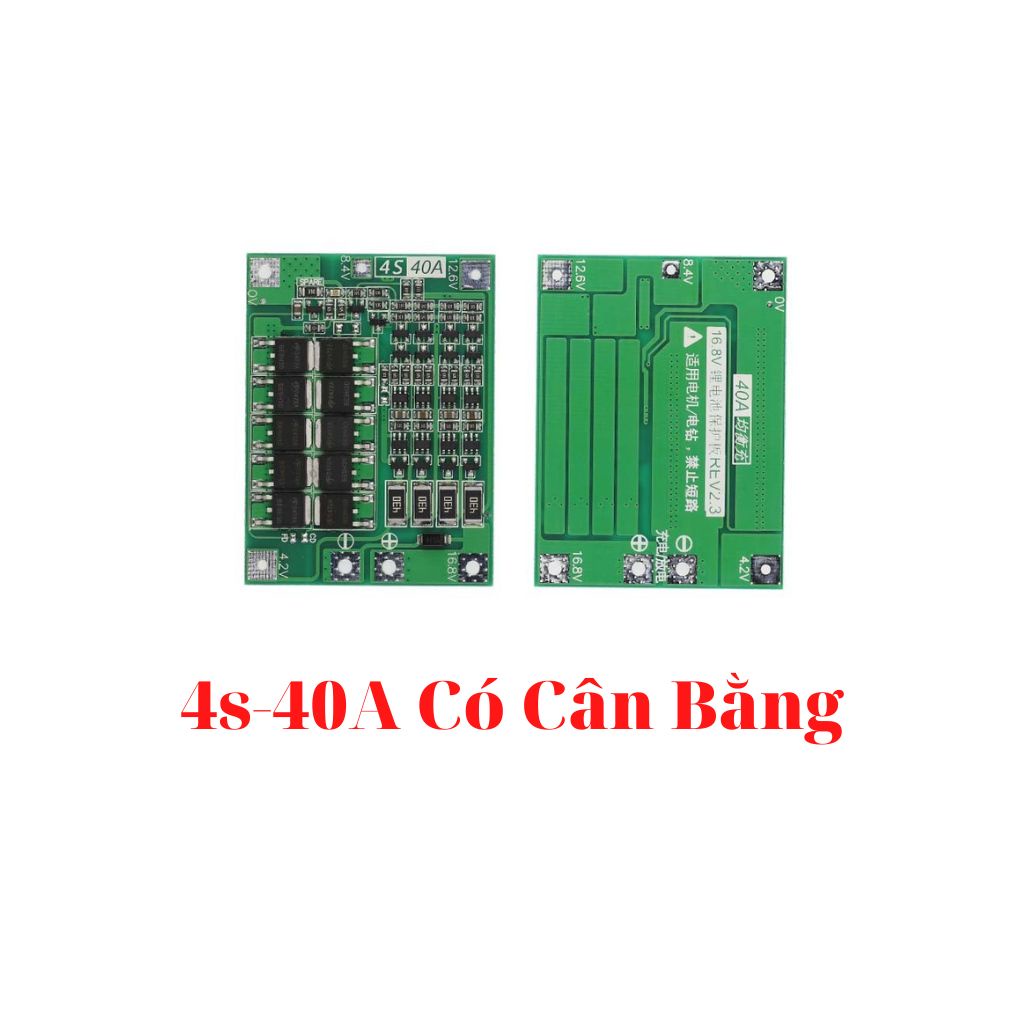 Bảng mạch cân bằng bảo vệ pin Lithium 2S/3S/4S 20A-40A-60A 18650 BMS 11.1V 12.6V/14.8V16.8V