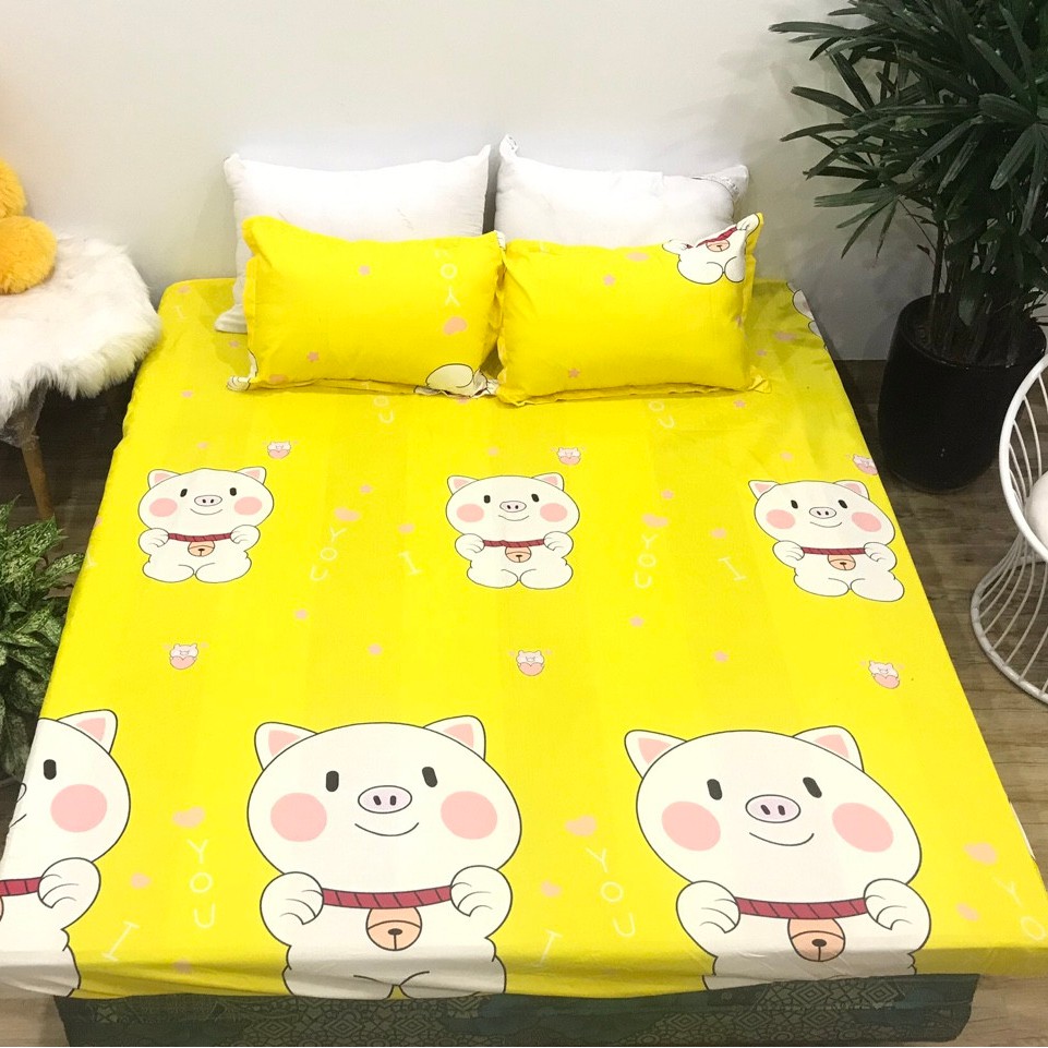 Bộ ga gối poly cotton m6/m8 hoạt hình ngộ nghĩnh