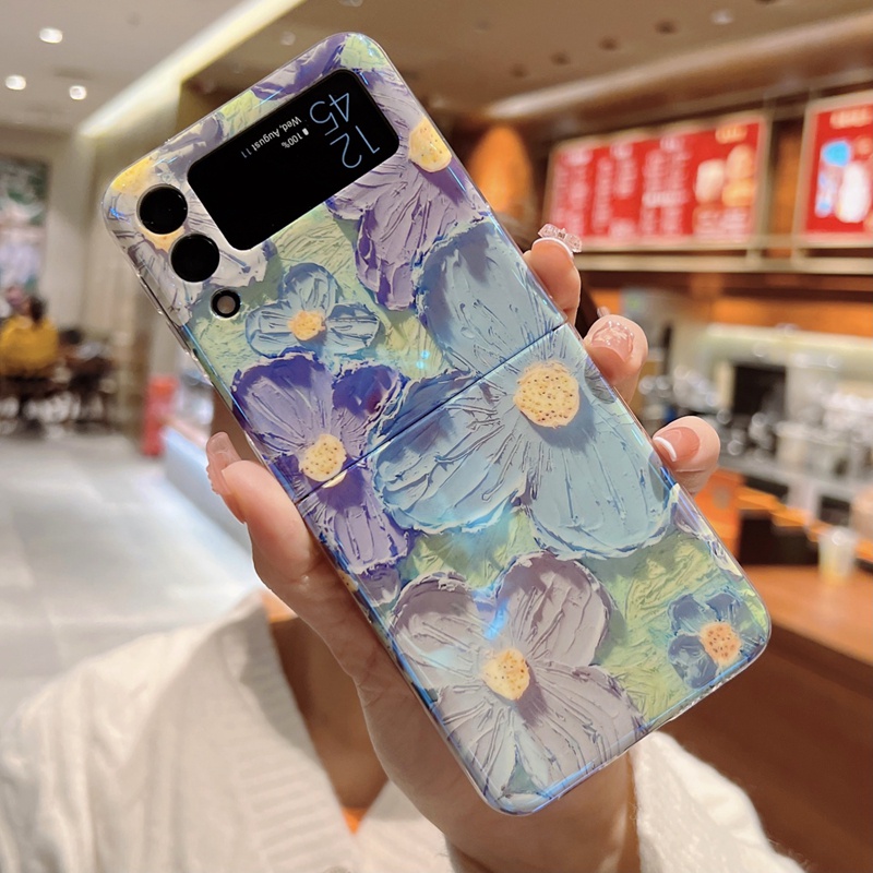 Thời Trang Ốp Điện Thoại imd silicone Hình Hoa Cho samsung galaxy z flip 4 flip 3 flip5