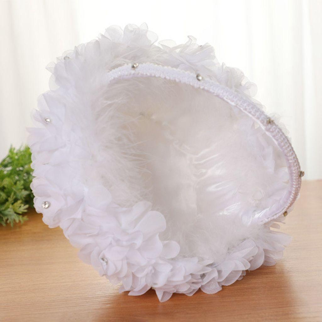 1 Giỏ Hoa Bằng Vải Satin Lãng Mạn Dùng Để Trang Trí Tiệc Cưới