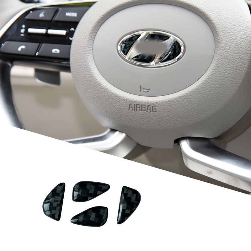 Nội Thất Ô Tô Sợi Carbon Ô Tô Vô Lăng Miếng Dán Dành Cho Xe Hyundai Elantra I30 Tucson Accent IX35 I20 I30 Azera Sonata Phụ Kiện