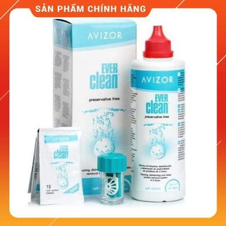 Dung dịch sát trùng kính áp tròng Avizor Ever clean 225ml (30viên) và Avizor Ever clean plus 225ml