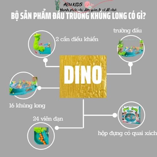 Bộ khủng long đại chiến DINO - Đồ chơi tương tác đấu trường khủng long ABUSHOP54