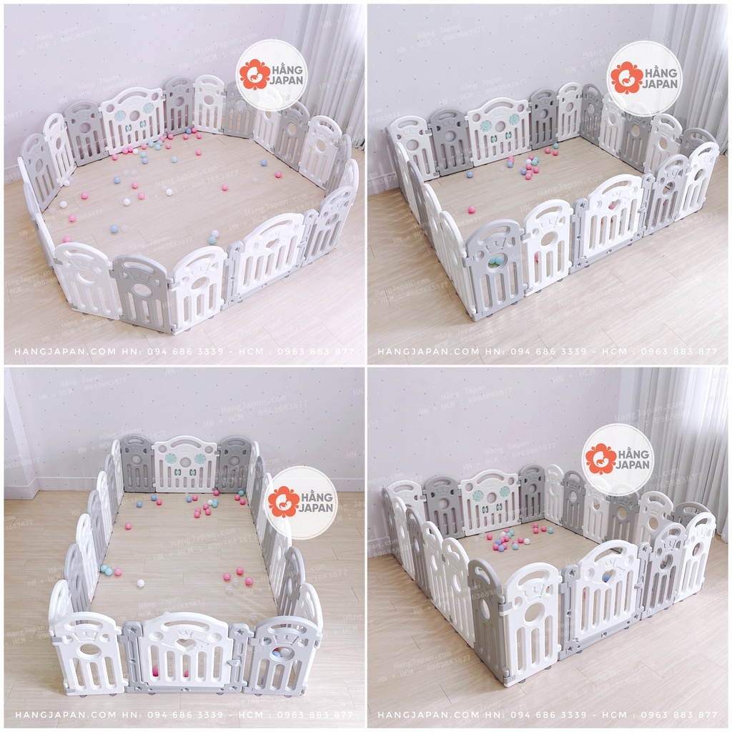 Quây cũi nhựa vương miện Sasa cao cấp an toàn cho bé kích thước 192 x 161 x 60cm/161 x 161 x 60cm