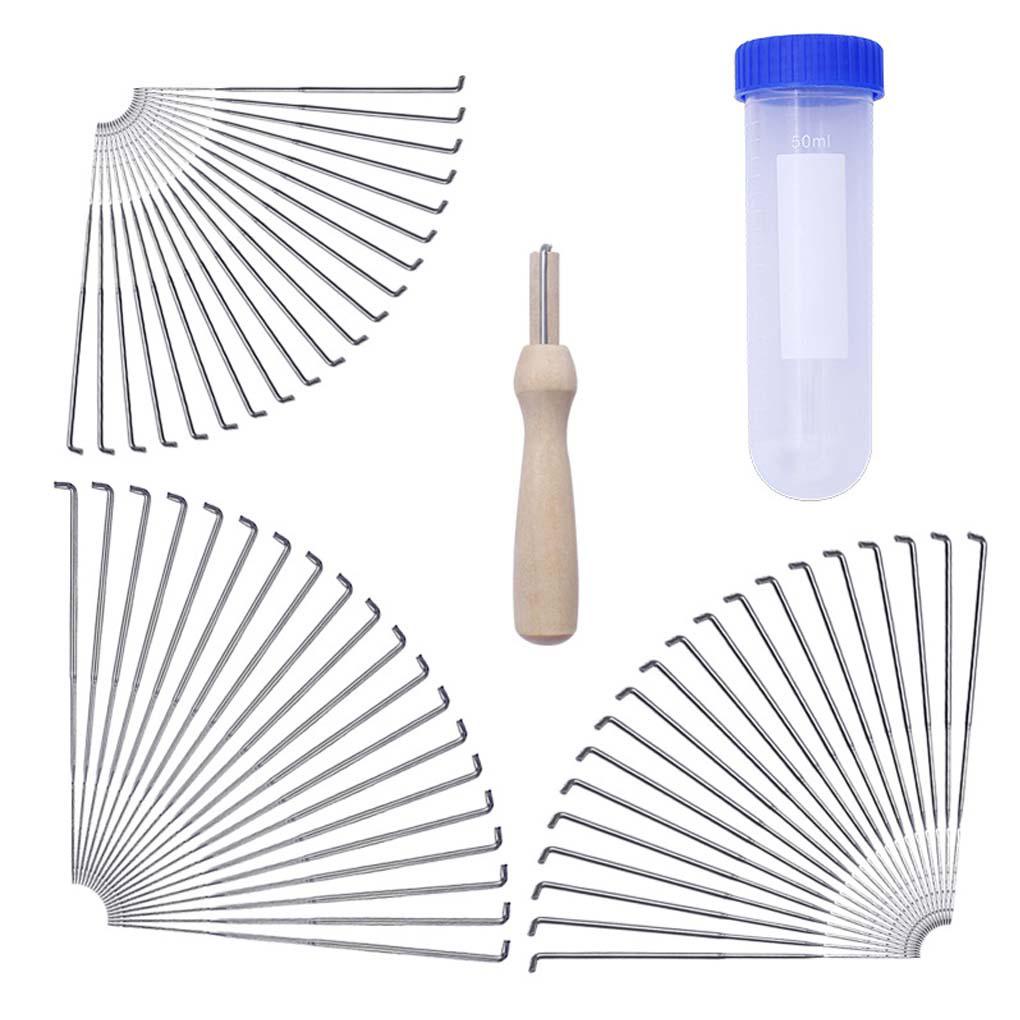 Set 60 Phụ Kiện Nỉ 3 Kích Cỡ Có Tay Cầm Bằng Gỗ