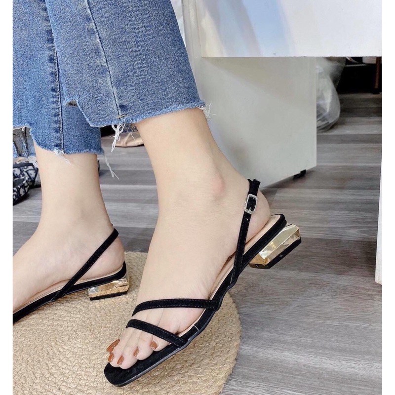 sandal (xan đan đi đc 2 kiểu) quai chéo đế 2p-2 màu