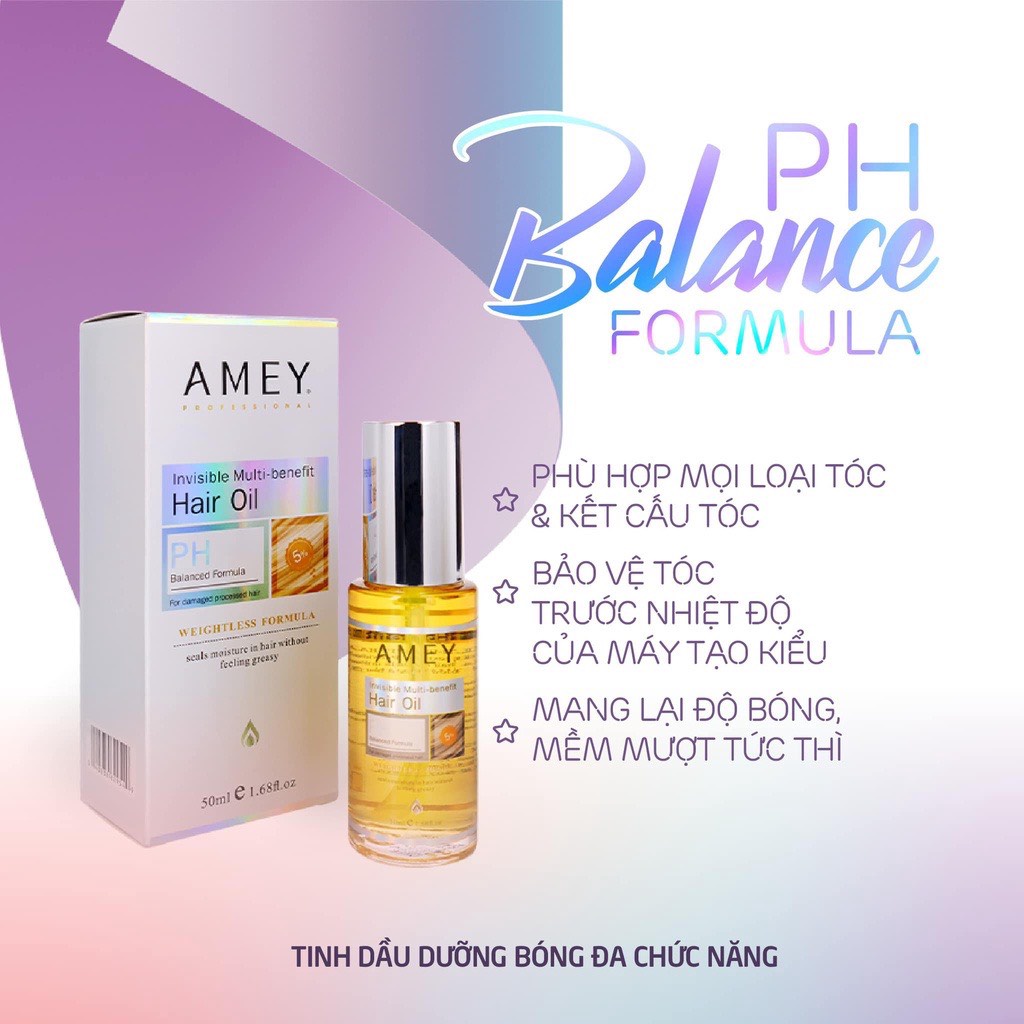Tinh dầu dưỡng tóc đa chức năng Amey Invisible Multi Benefit Hair Oil 50ML