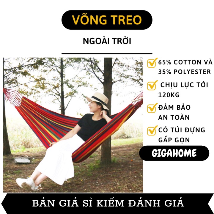 Võng treo   GIÁ VỐN]  Võng Ngoài Trời Nhiều Màu, thiết kế chắc chắn, an toàn cho người dùng 5689