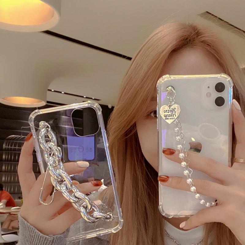 Ốp Điện Thoại Dẻo Họa Tiết Trái Tim & Ngọc Trai Xinh Xắn Cho Iphone X 8plus xr/11iPhone12 12pro max