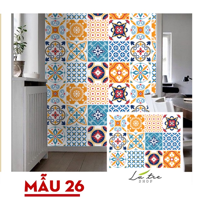 Decal dán tường decor dán bếp kính nhà tắm decor chịu nhiệt dễ lau chùi đề can loại 1 Lá tre 0033