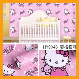 10m giấy dán tường kitty lơ hồng khổ 45cm 5297