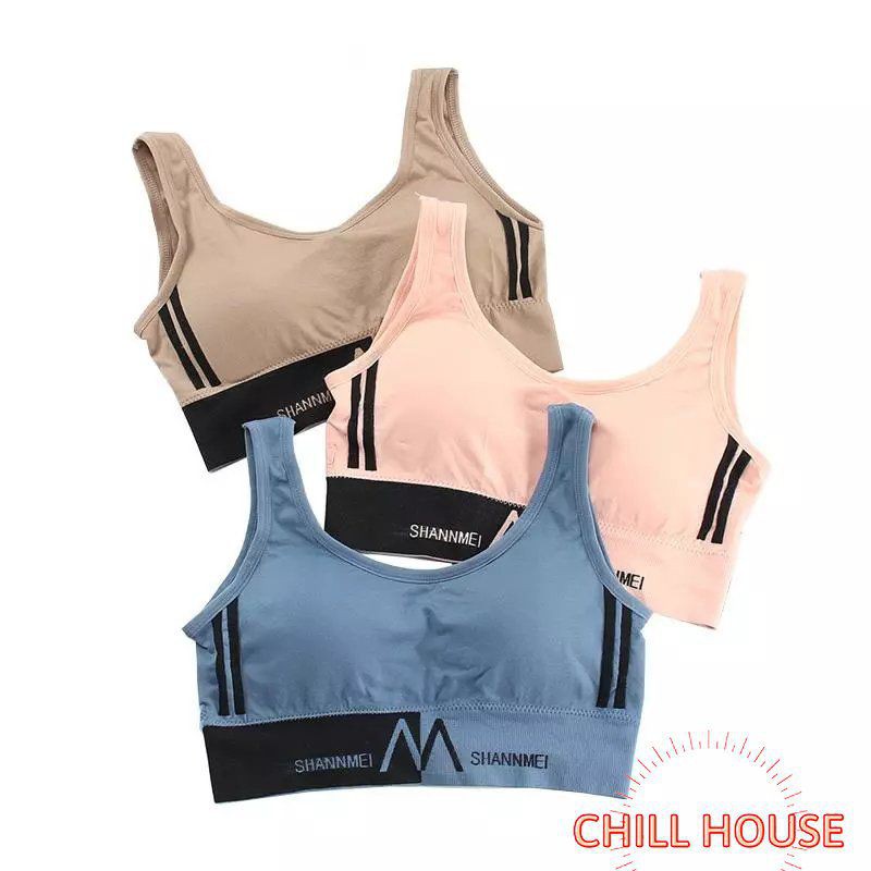 MẪU MỚI-Áo bra tập gym, yoga dáng croptop, BRA M cá tính (cotton) - CHILLHOUSE