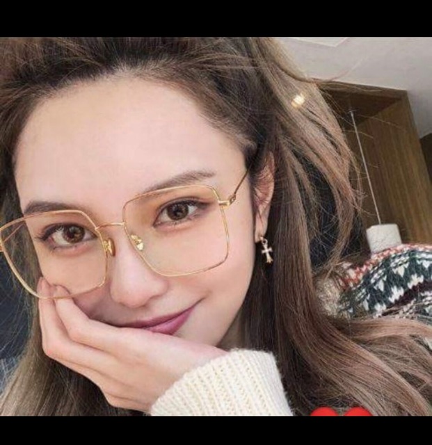 Gọng kính kim loại vuông 3 màu kính giả cận vuông LỚN NHẤT