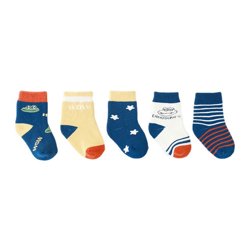 {QC} Set 3 chiếc và 5 chiếc tất thu đông kiểu dáng thể thao cho bé từ 1y-3y