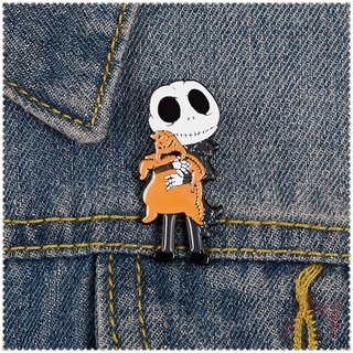 Ghim cài trang trí quần áo balo hình The Nightmare before Christmas - bộ xương ma bắt mắt