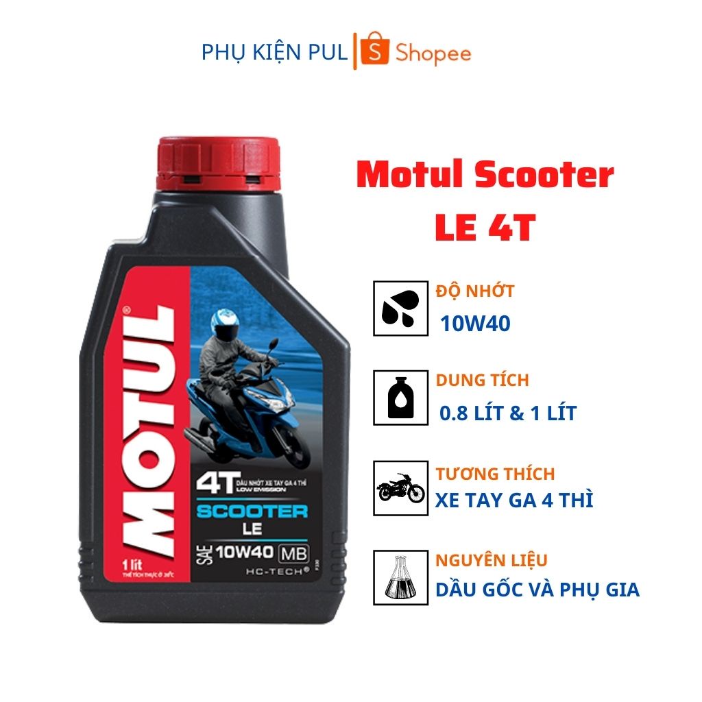 Nhớt xe máy tay ga Motul scooter le 10w40 cho xe Vario AB SH Vision Click...hàng chính hãng