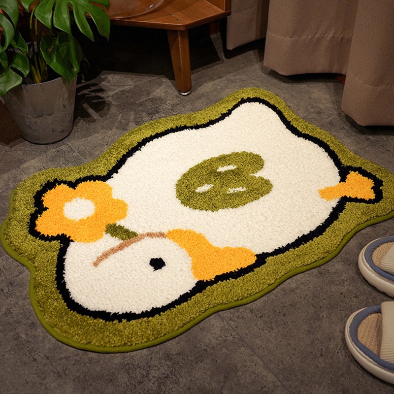 Thảm Bông Mềm Mịn Siêu Thấm Hút Chống Trượt In Họa Tiết Hoa / Ngỗng Hoạt Hình Sáng Tạo