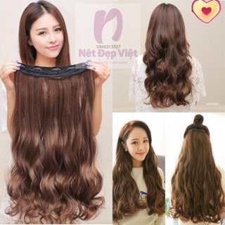 Tóc Giả Kẹp Thả Xoăn Bằng Sợi Tơ Nhân Tạo