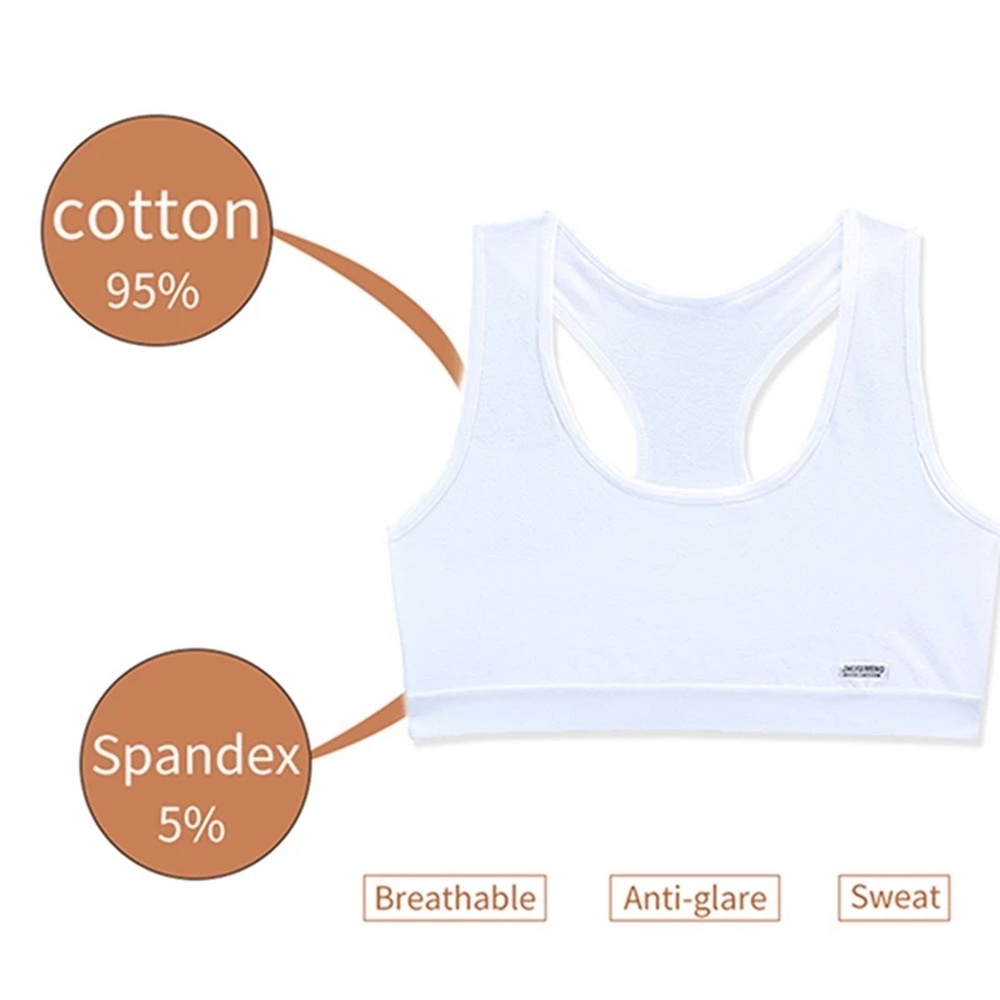 Áo lót thể thao Aijolen chất liệu vải cotton năng động cho bé gái từ 8-16 tuổi