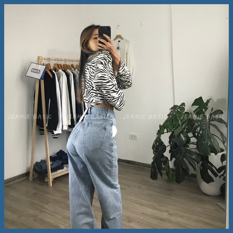 QUẦN JEANS CẠP LỆCH TÚI TRẮNG CÁCH ĐIỆU NỮ