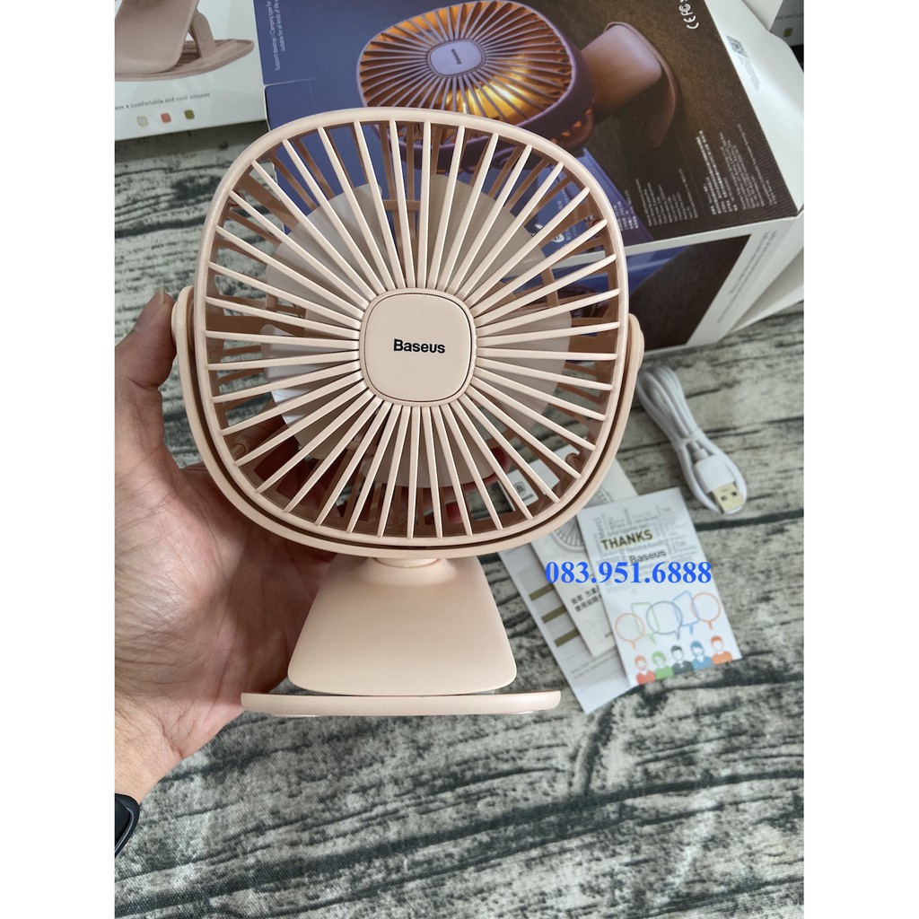 Quạt Mini Để Bàn/Kẹp Cạnh Tích Điện Baseus Box Clamping Fan