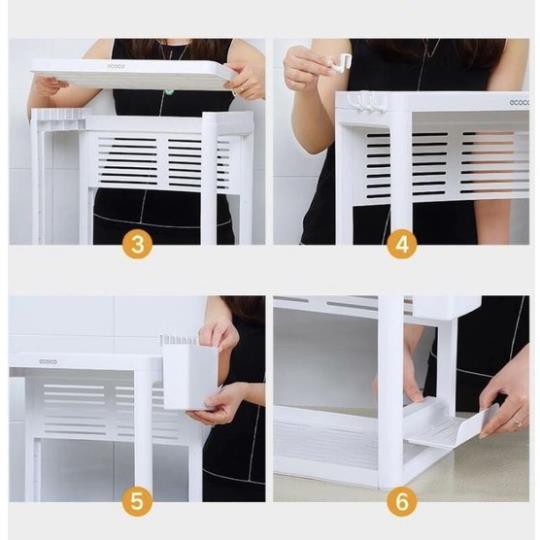 Kệ gia vị có giá cài thớt 2 tầng ECOCO cao cấp 1704