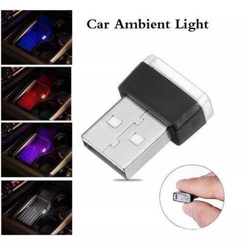 Đèn LED mini 7 màu cổng USD dùng trang trí xe hơi laptop