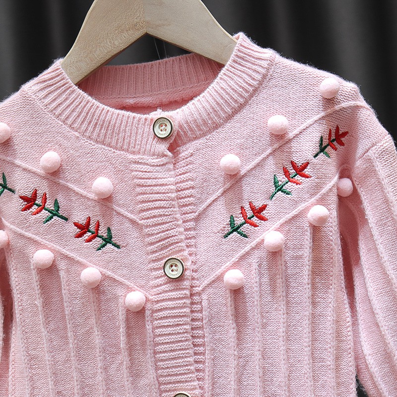 Áo Khoác Cardigan Dệt Kim & Áo Khoác Thêu Hoa Nhỏ Dễ Thương Thời Trang Mùa Thu Cho Bé Gái | BigBuy360 - bigbuy360.vn