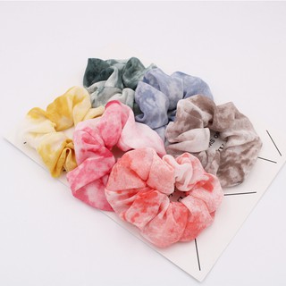SCRUNCHIES🌟 FREESHIP 🌟 Dây Buộc Tóc Scrunchies Loang Màu Trẻ Trung Năng Động Cho Phái nữ