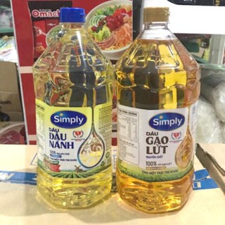 Dầu ăn simply 2l đậu nành/ dầu gạo lứt 2l