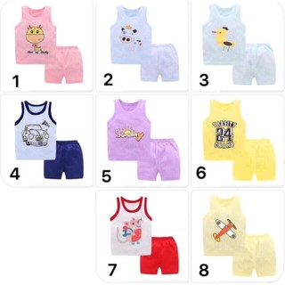 Bộ ba lỗ cotton giấy cho bé trai/gái