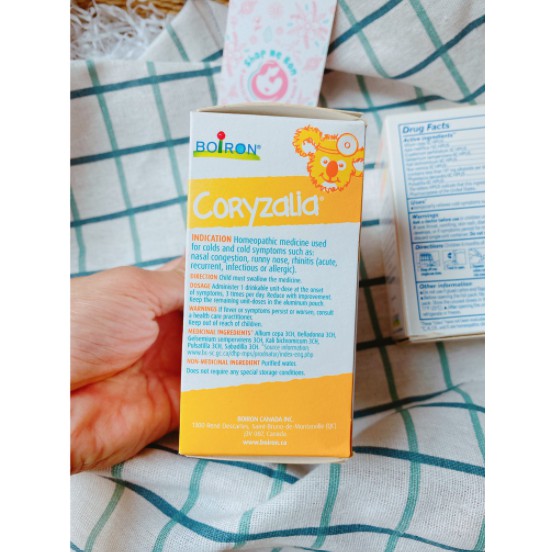 Muối uống vi lượng Coryzalia Boiron Canada hộp 30 tép