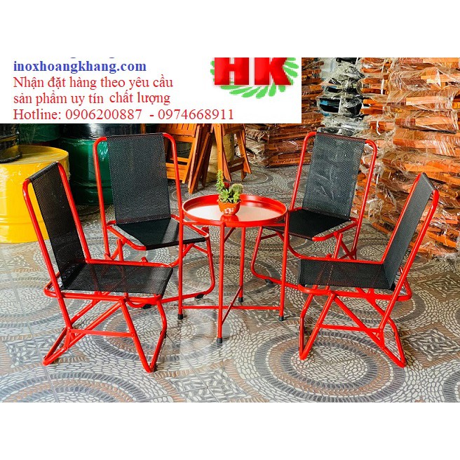 Ghế xếp trà chanh tựa lưng cao 82cm,bàn trà chanh chân xếp liền đủ màu