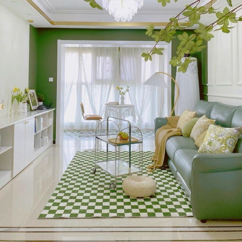 Tấm thảm trải sàn chống trượt họa tiết ô vuông phong cách Morocco