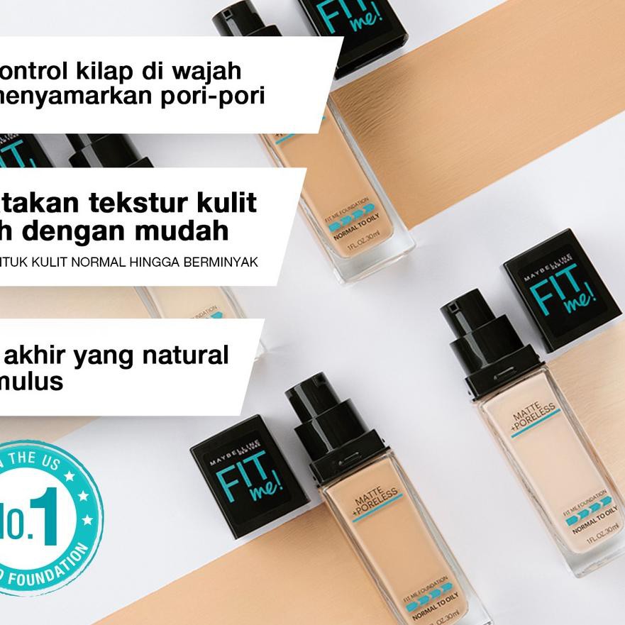 (Hàng Mới Về) Kem Nền Dạng Lỏng Maybelline Fit Me! Màu Lì + Lỗ Chân Lông Không Làm Khô Da (Siêu Bền Đến 2