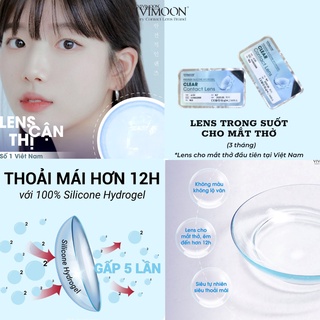 Kính áp tròng VIVIMOON LENS trong suốt cận cho mắt thở Vivimedi Oxy Plus 3