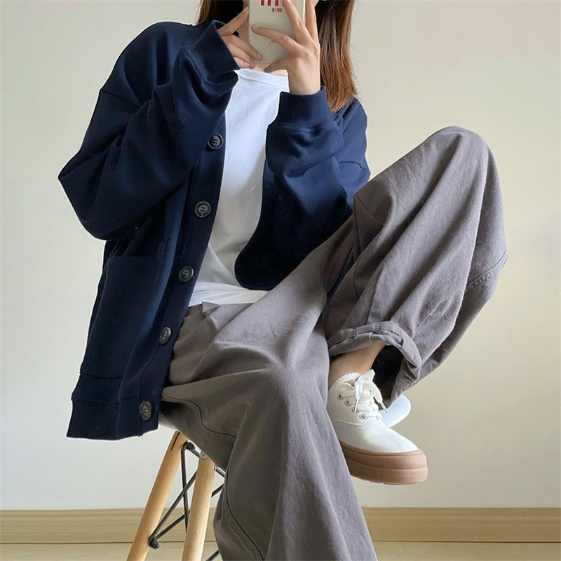 Quần Dài Ống Rộng Màu Sắc retro Phong Cách Nhật Bản Cho Nam