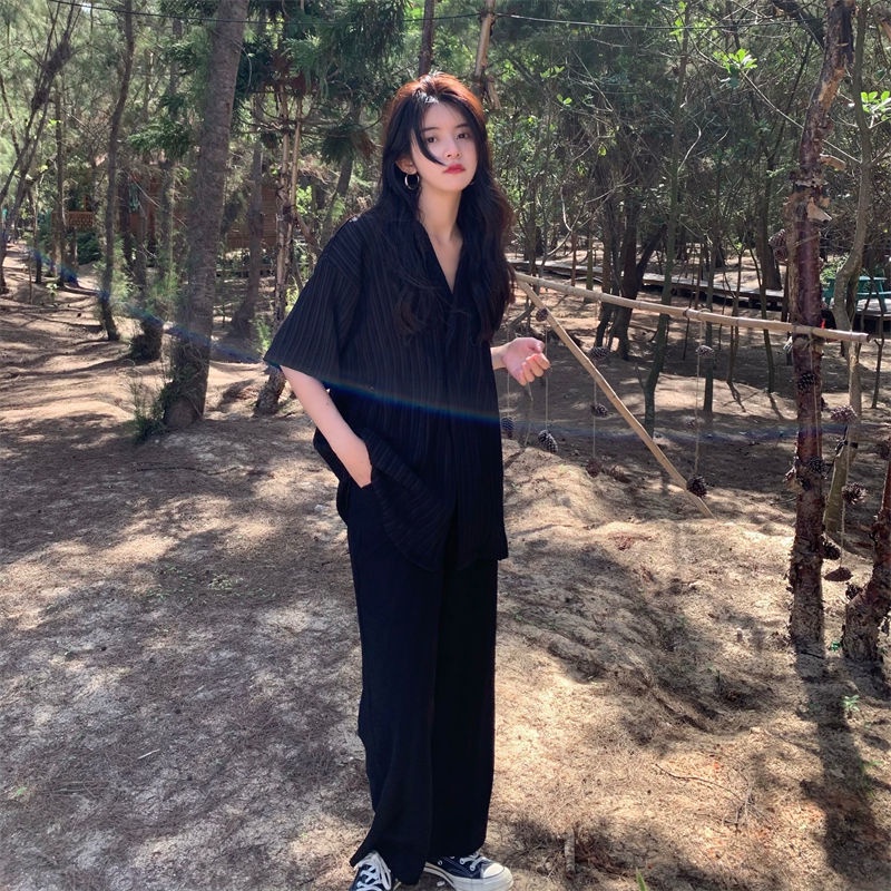 「 WELOVE1 」Áo Sơ Mi Tay Ngắn Dáng Rộng Thiết Kế Mới Thời Trang Mùa Hè Phong Cách Hàn Quốc Trẻ Trung Cho Nữ