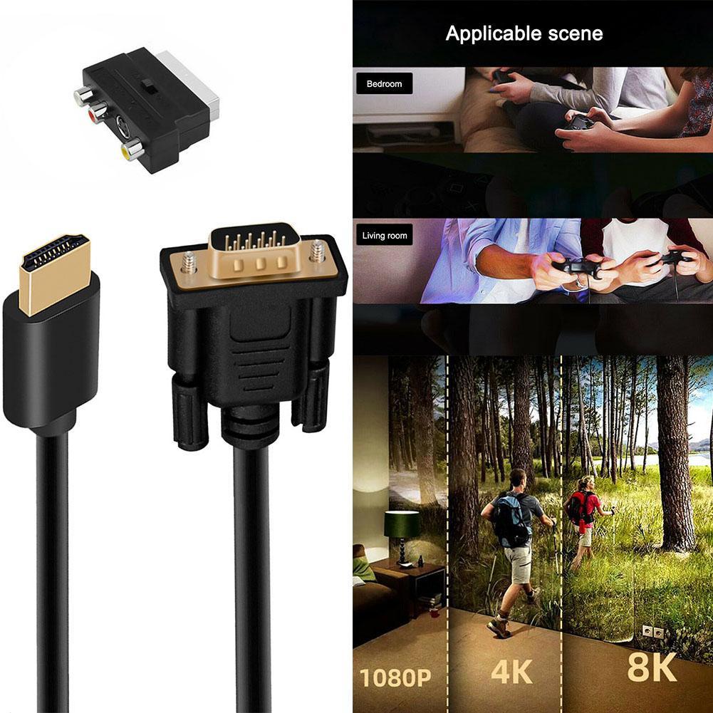 Dây Cáp Chuyển Đổi 1080p Hdmi S-video Sang 3 Rca Av Với Đầu Chuyển Đổi Scart Thành 3rca Phono Z8t5