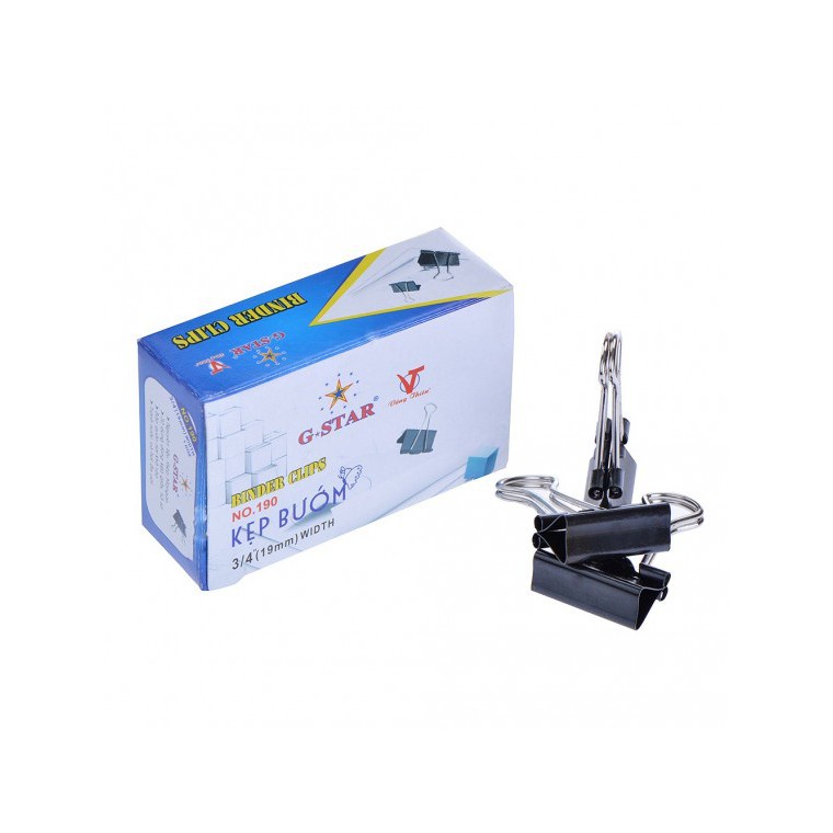 Kẹp bướm/ Kẹp tài liệu ĐEN Gstar/ Double A 15mm-19mm-25mm