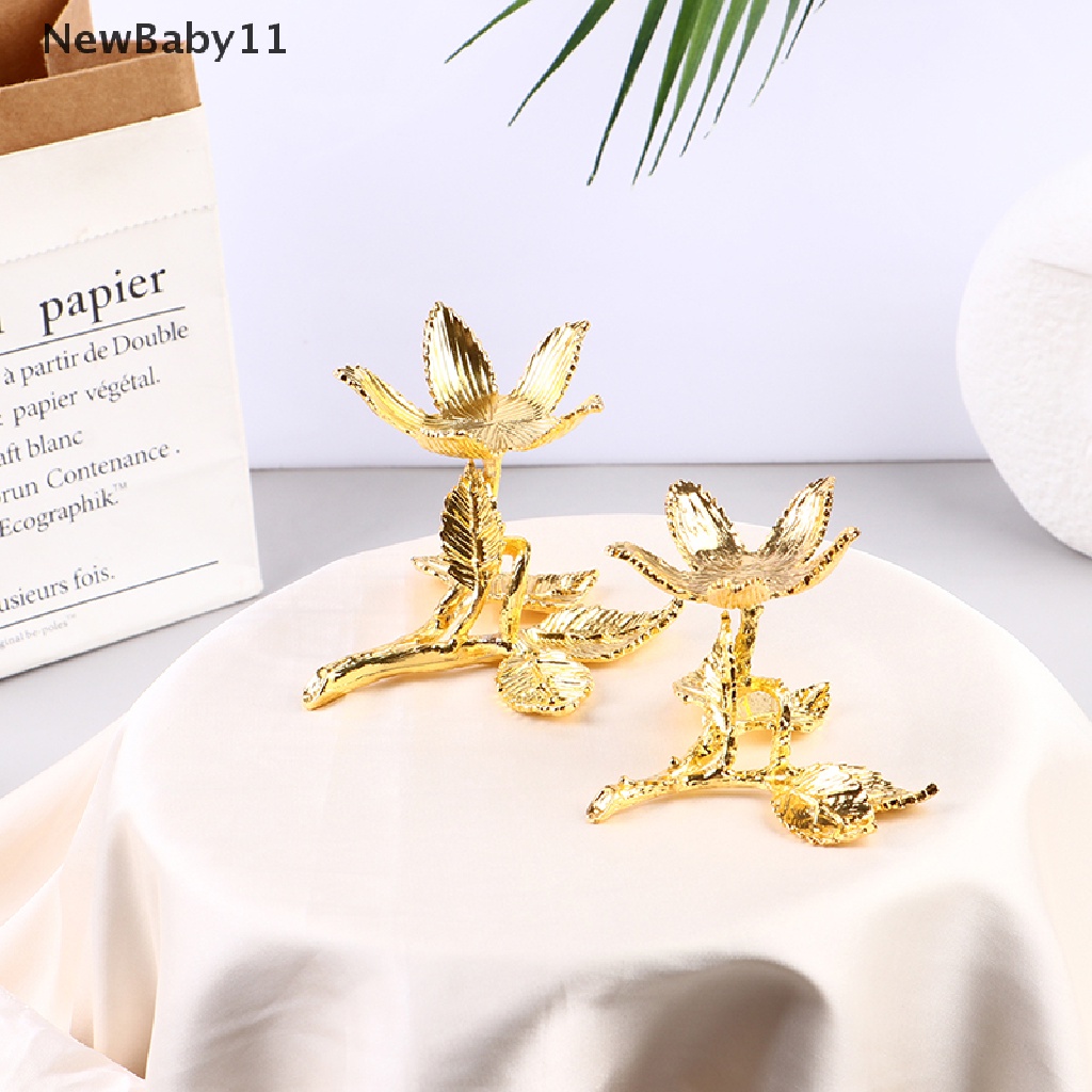 Newbaby Giá Đỡ Kim Loại Hình Quả Cầu Pha Lê Màu Vàng Kim Sliver Hình Lá Cây Hỗ Trợ Đá