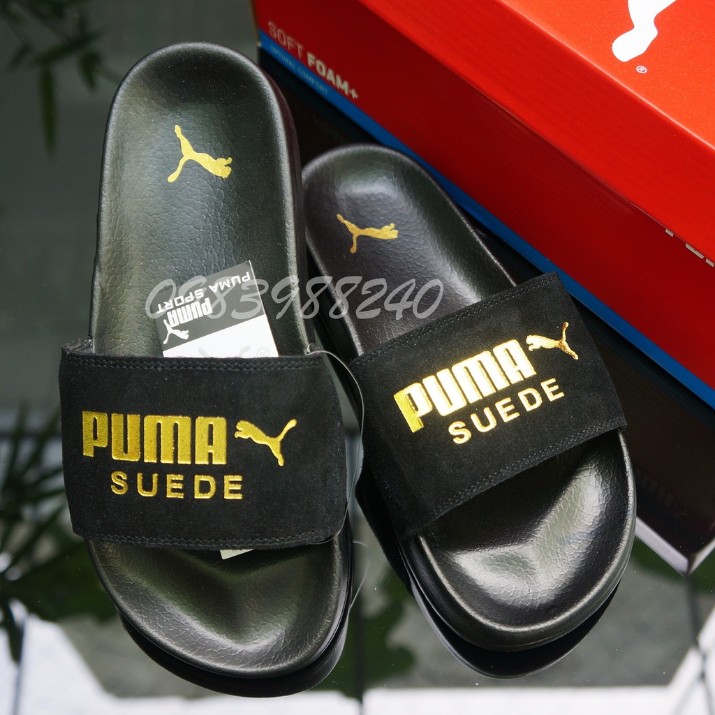 Dép Puma con báo da lộn FREE SHIP + hộp + VNXK tem tag hàng loại 1.1 đế mềm quai ngang hot trend nam nữ. BH Slippers