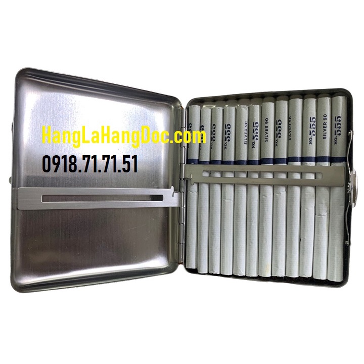 Hộp thuốc lá S-20 inox 304 chuyên dụng đựng 20 điếu trung 555 signatute cao cấp