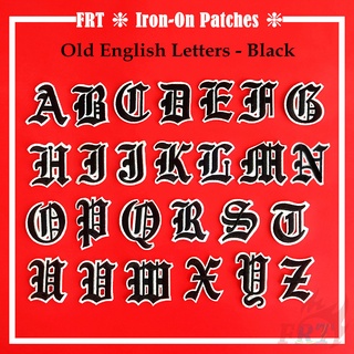 ☸ Sticker Ủi Thêu Chữ Cái Tiếng Anh Màu Đen ☸ 1 Sticker Ủi Thêu Hình Huy Hiệu
