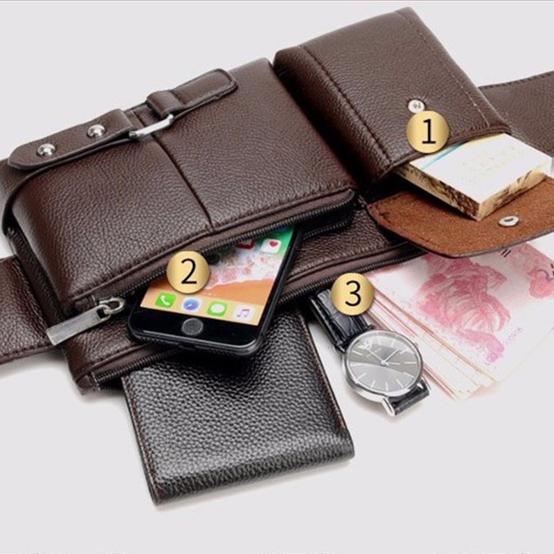 Túi Đeo Chéo Da Nam Cao Cấp Đi Học Đi Chơi Du Lịch, Dã Ngoại Chống Nước Kiểu Dáng Phong Cách Hàn Quốc