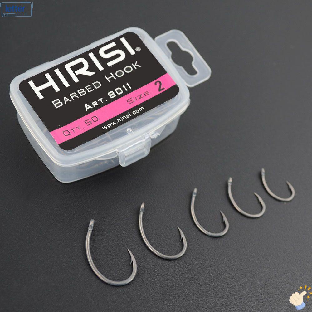 [LET] 50Pcs Sharp Barbed Pinpoint Claw Hook High Carbon Fishook Carp Hooks 8011 Fish Bait Coating Fishing Accessories High Quality Eyed Fishooks