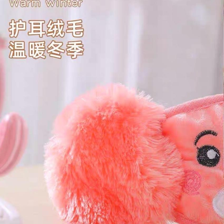 Khẩu trang mùa đông- bịt tai giữ ấm chất liệu vải bông- dày dặn- giao màu ngẫu nhiên - KTBT